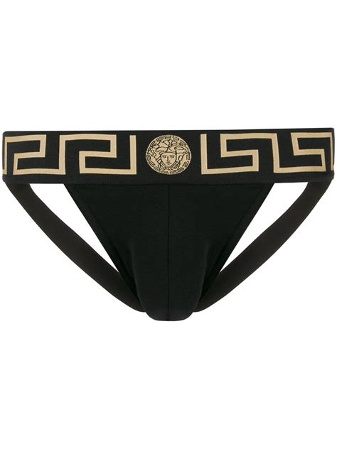 versace greca jockstrap|Greca Border Jockstrap Black .